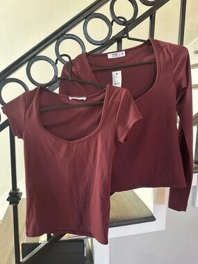Cotton On Hold Me Short & Long Sleeve Stretch Tee Bundle - Cherry color